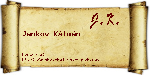 Jankov Kálmán névjegykártya